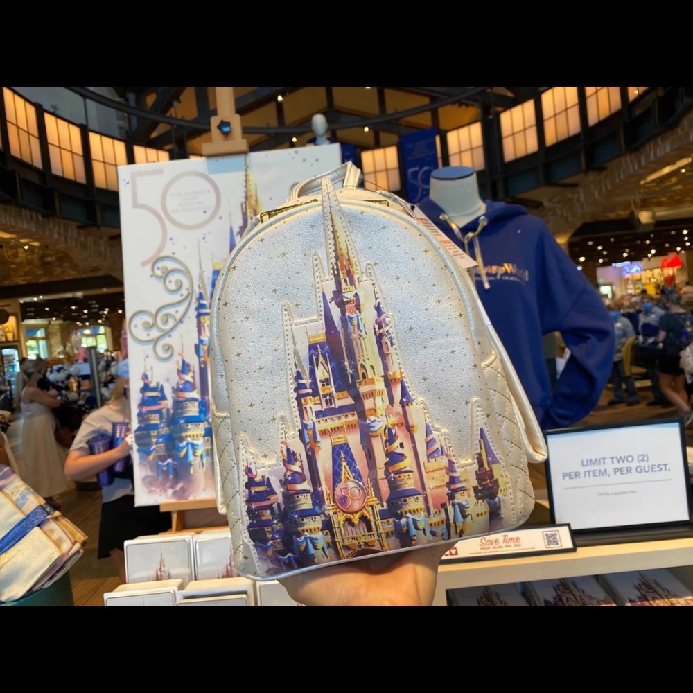 Wdw 50th anniversary castle Loungefly